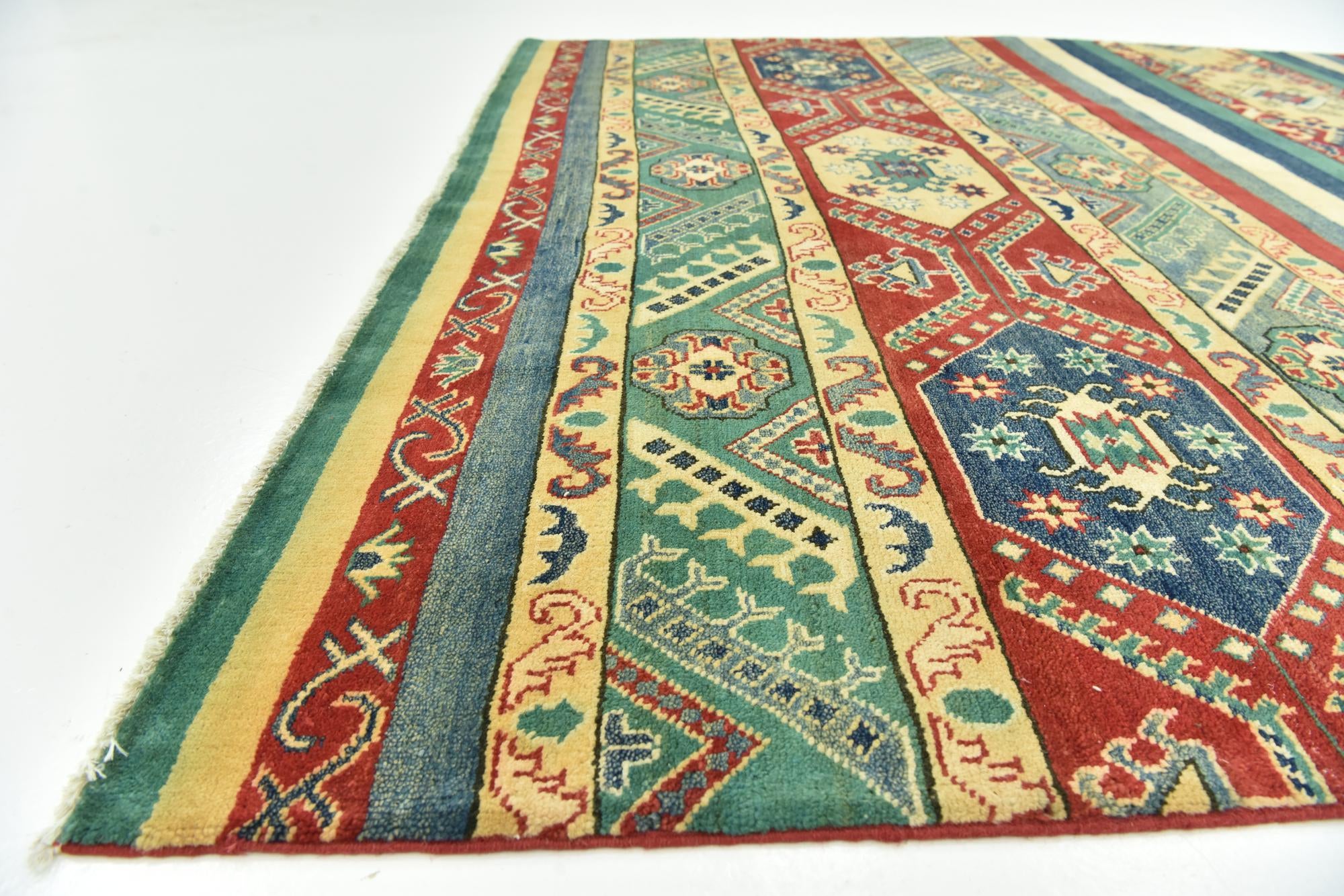 6' 8 x 9' 9 Hand Knotted Kazak Rug
