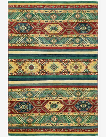 6' 8 x 9' 9 Hand Knotted Kazak Rug