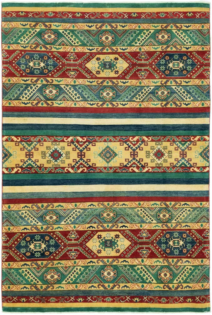 6' 8 x 9' 9 Hand Knotted Kazak Rug