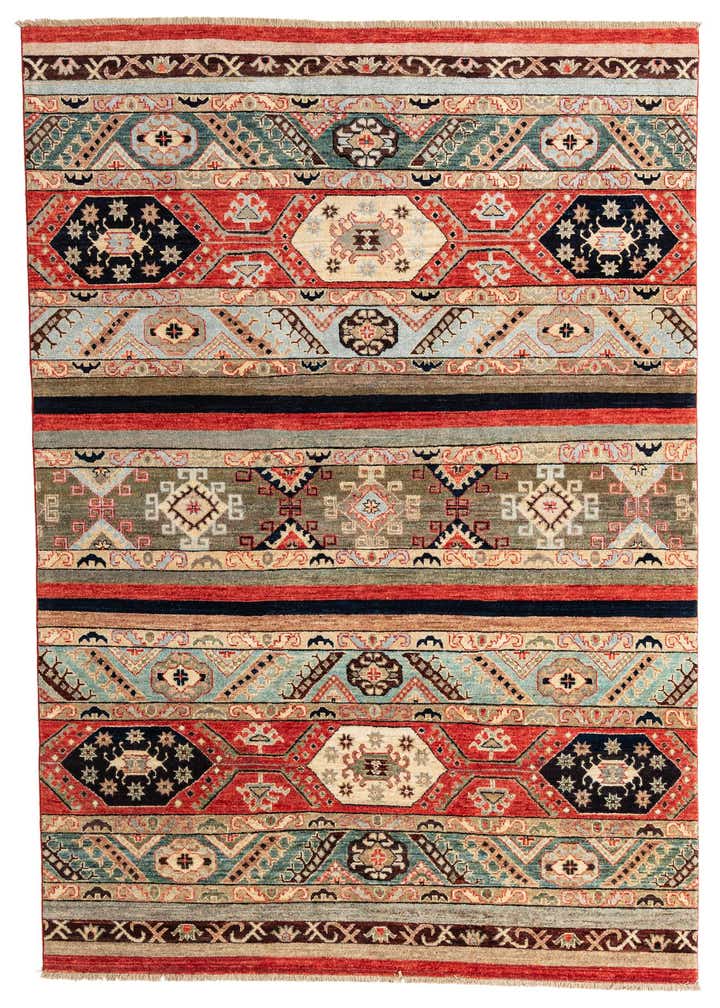 6' x 9' 2 Hand Knotted Kazak Rug