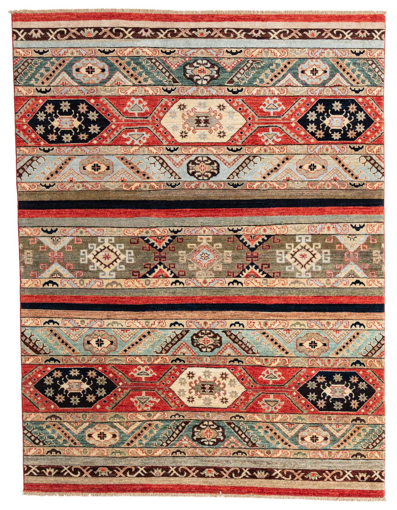6' x 9' 2 Hand Knotted Kazak Rug