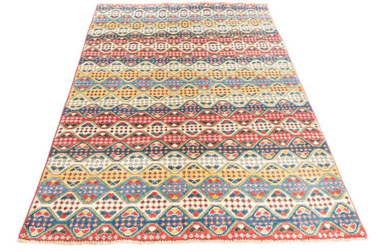 Detail image of 4' x 6' Hand Knotted Kazak Rug