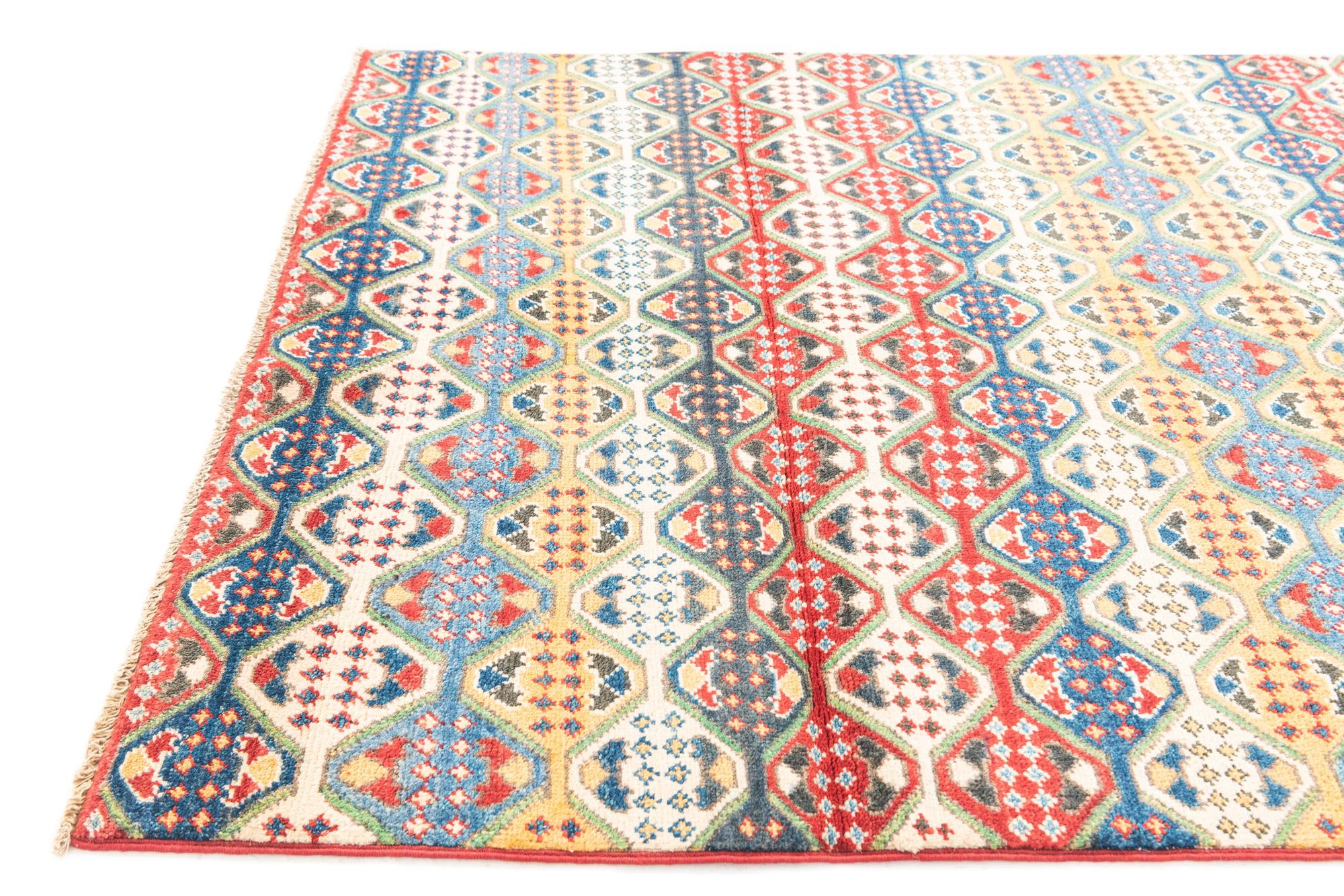 4' x 6' Hand Knotted Kazak Rug