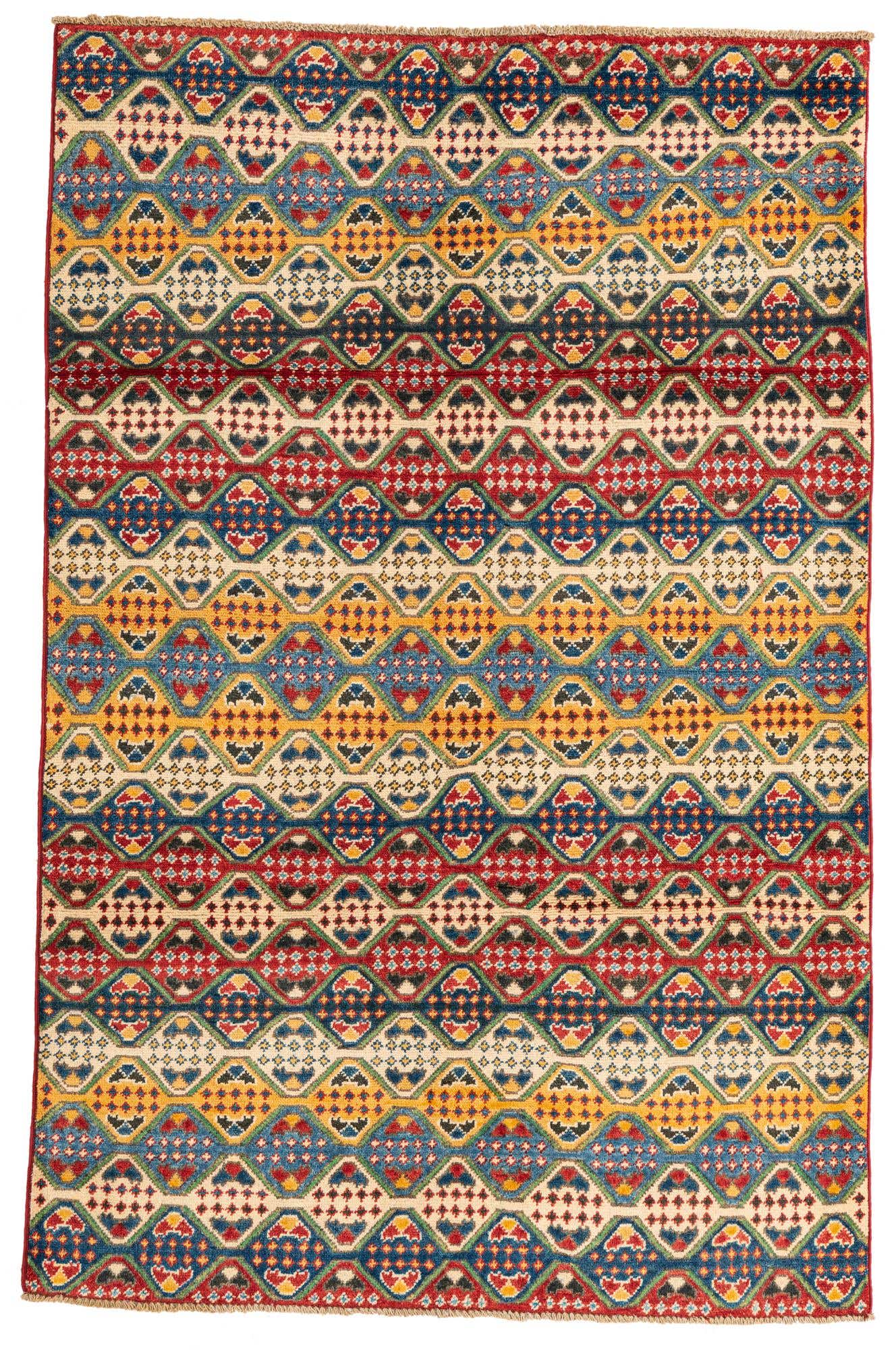 4' x 6' Hand Knotted Kazak Rug
