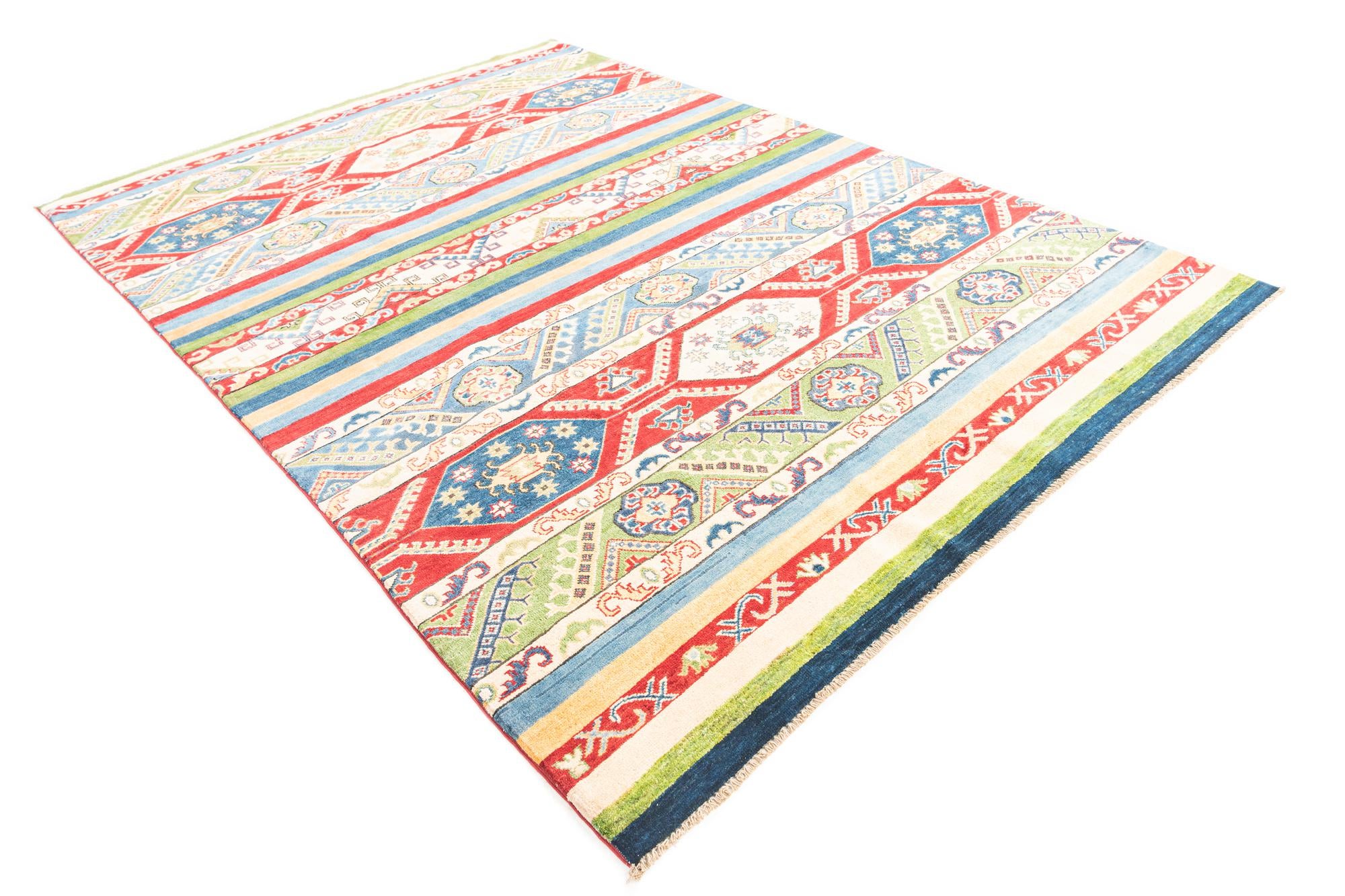 6' 7 x 9' 8 Hand Knotted Kazak Rug