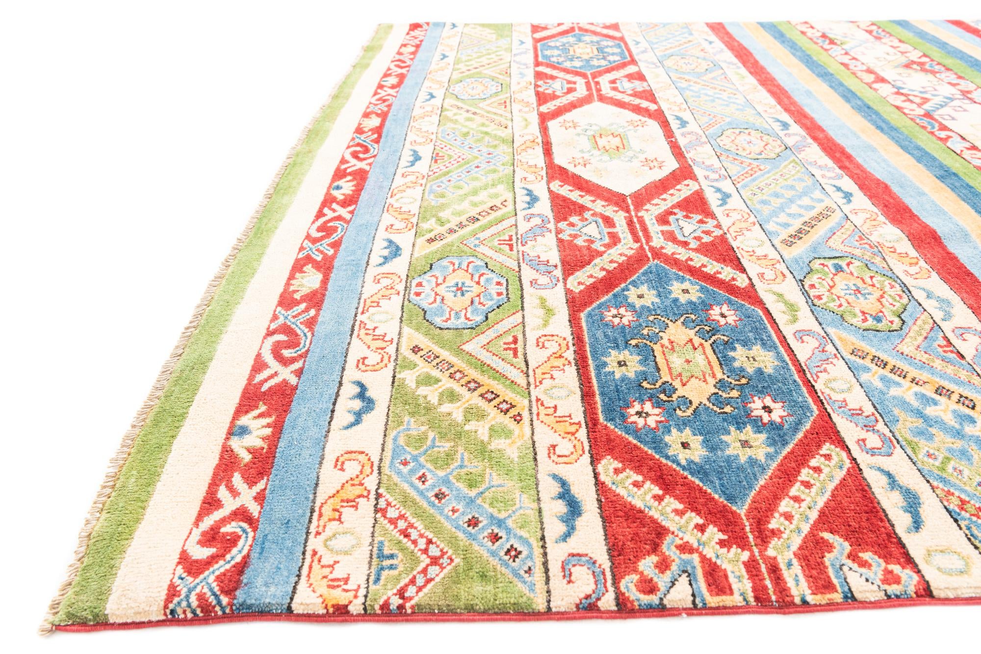 6' 7 x 9' 8 Hand Knotted Kazak Rug