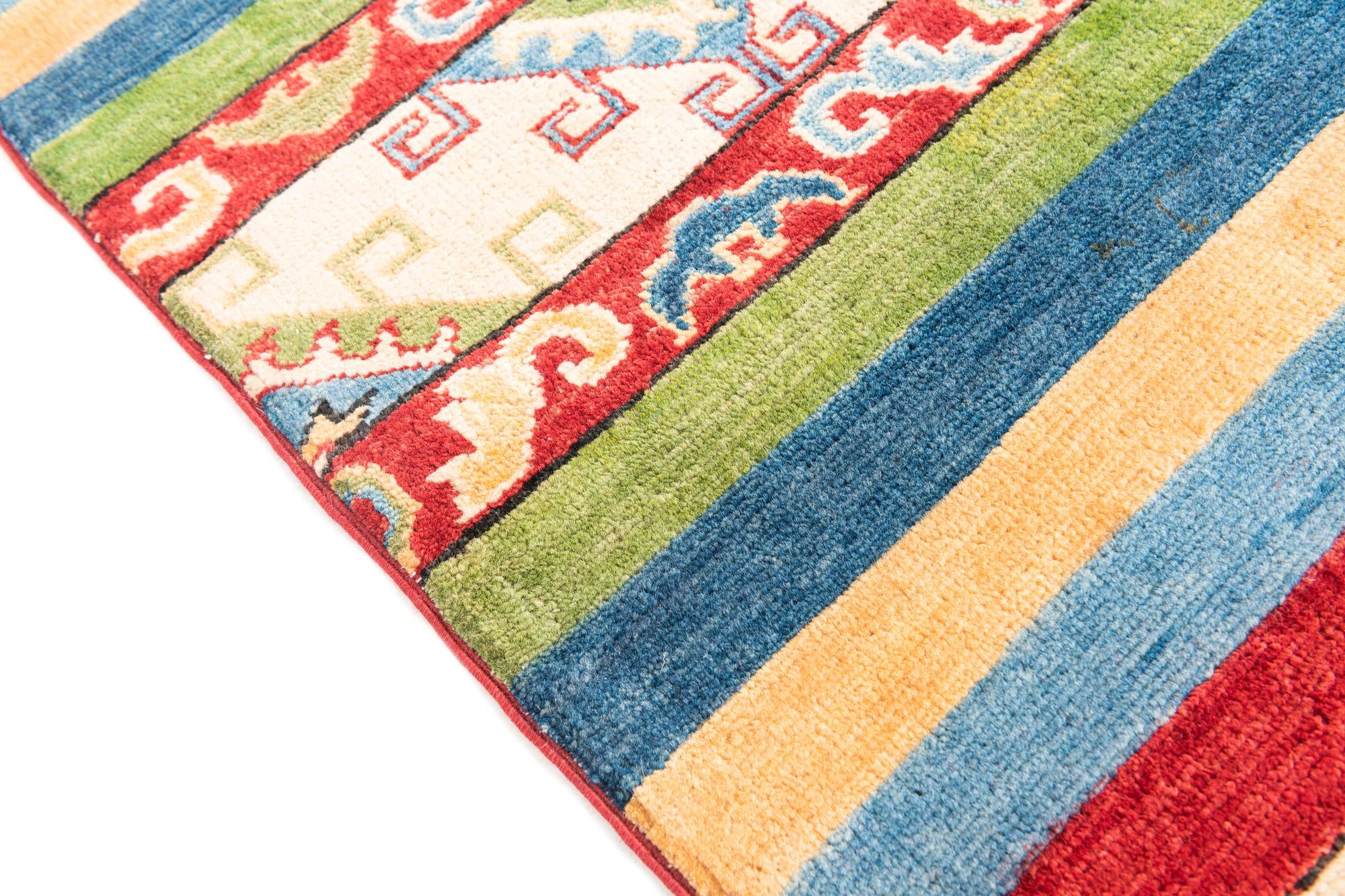 6' 7 x 9' 8 Hand Knotted Kazak Rug