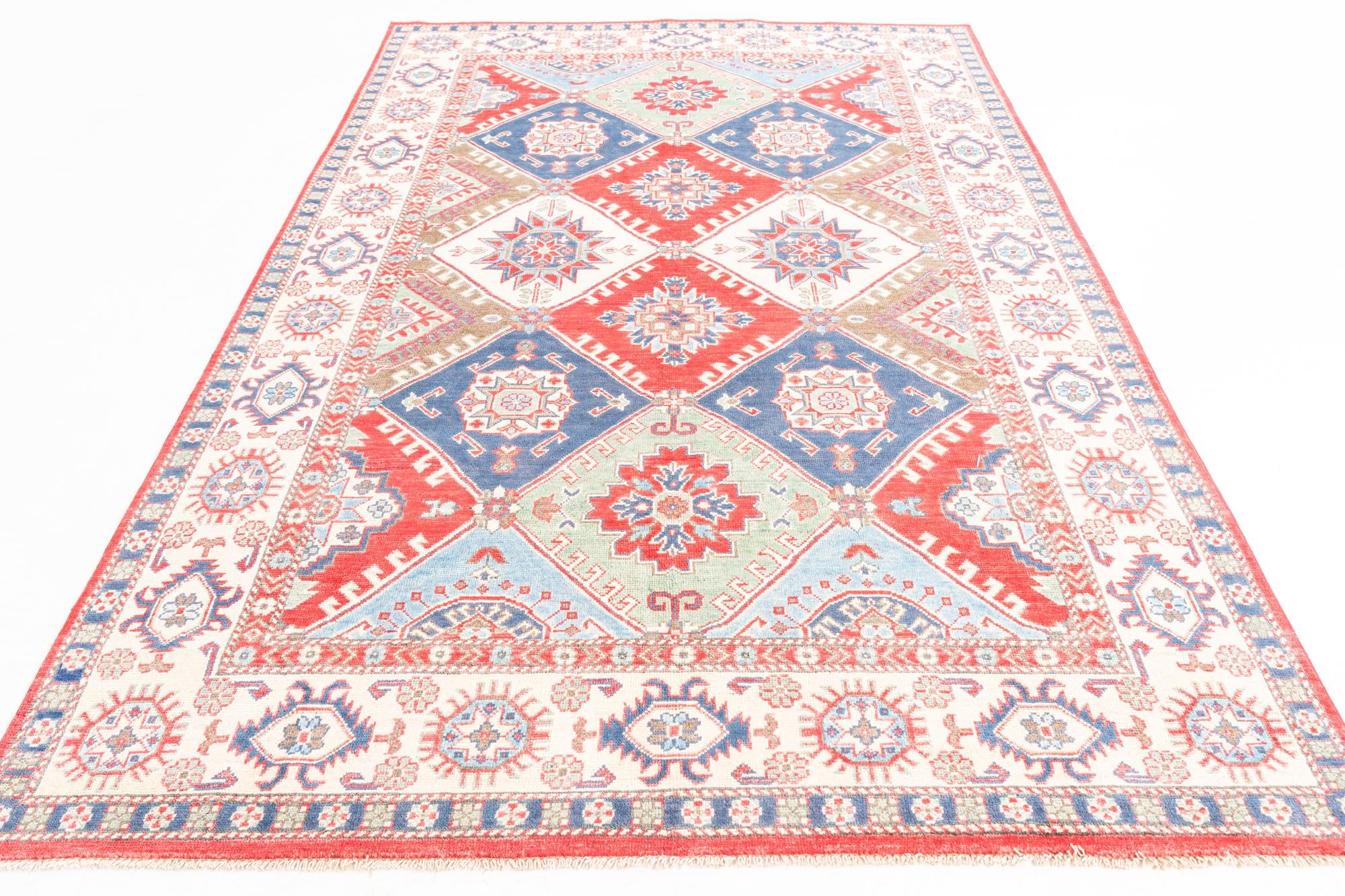 6' x 9' 1 Hand Knotted Kazak Rug