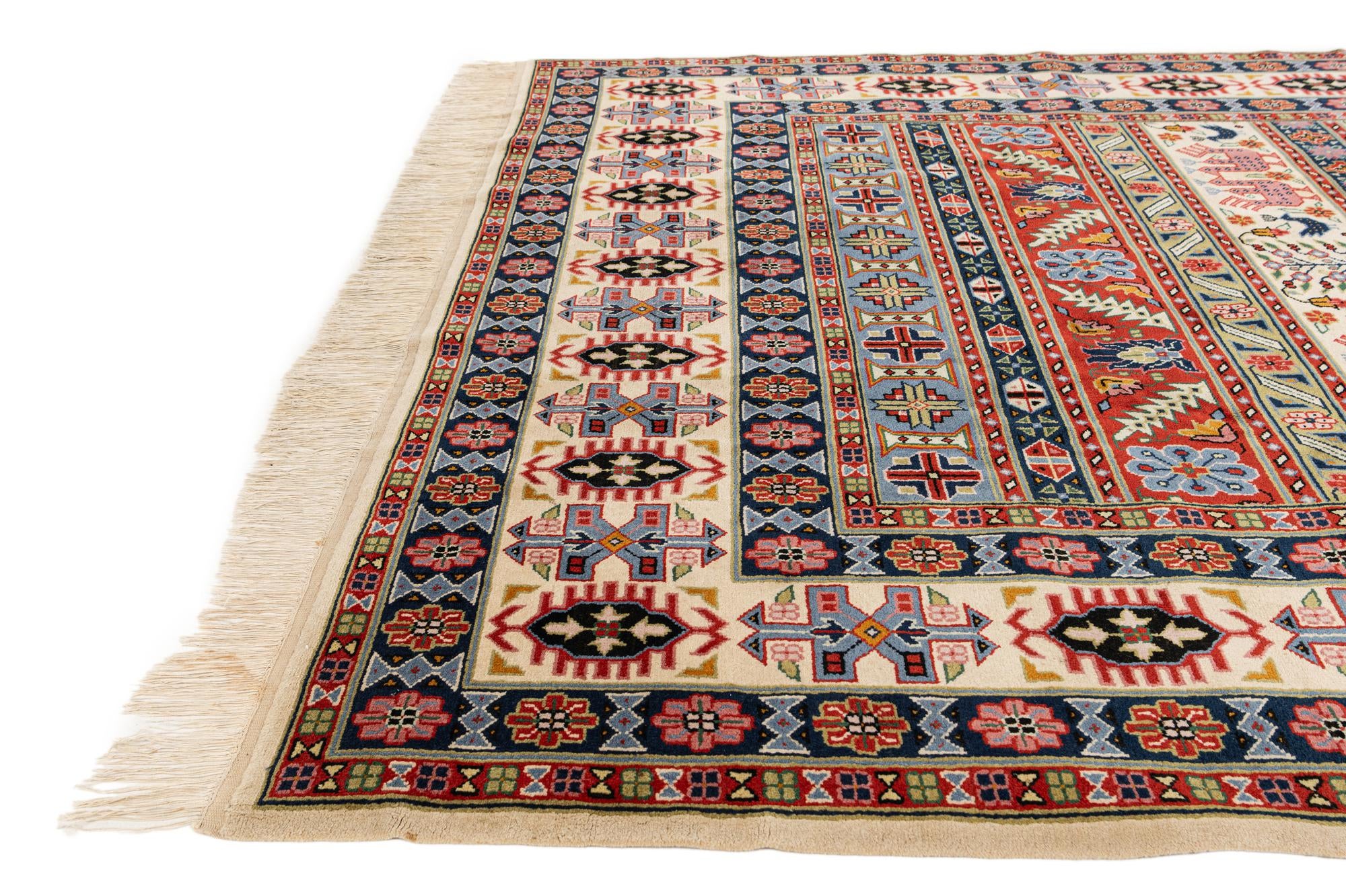 6' 7 x 9' 10 Hand Knotted Kazak Rug