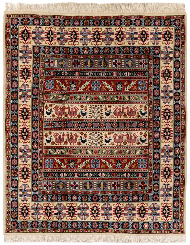Detail image of 6' 7 x 9' 10 Hand Knotted Kazak Rug