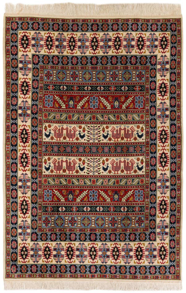 Detail image of 6' 7 x 9' 10 Hand Knotted Kazak Rug