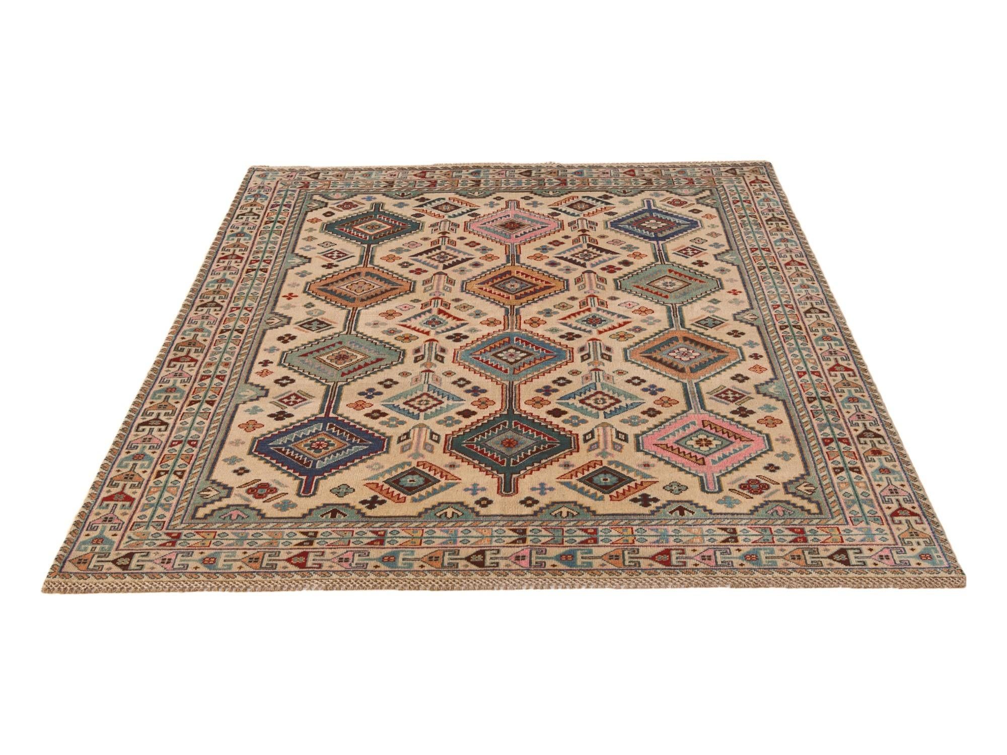 5' 8 x 7' 8 Hand Knotted Kazak Rug