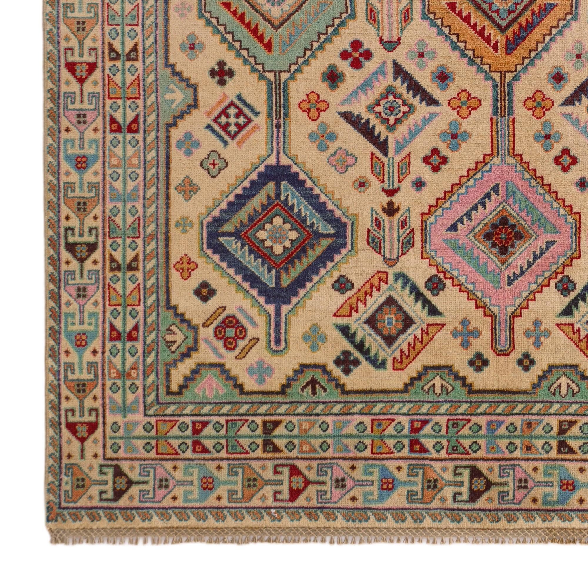 5' 8 x 7' 8 Hand Knotted Kazak Rug