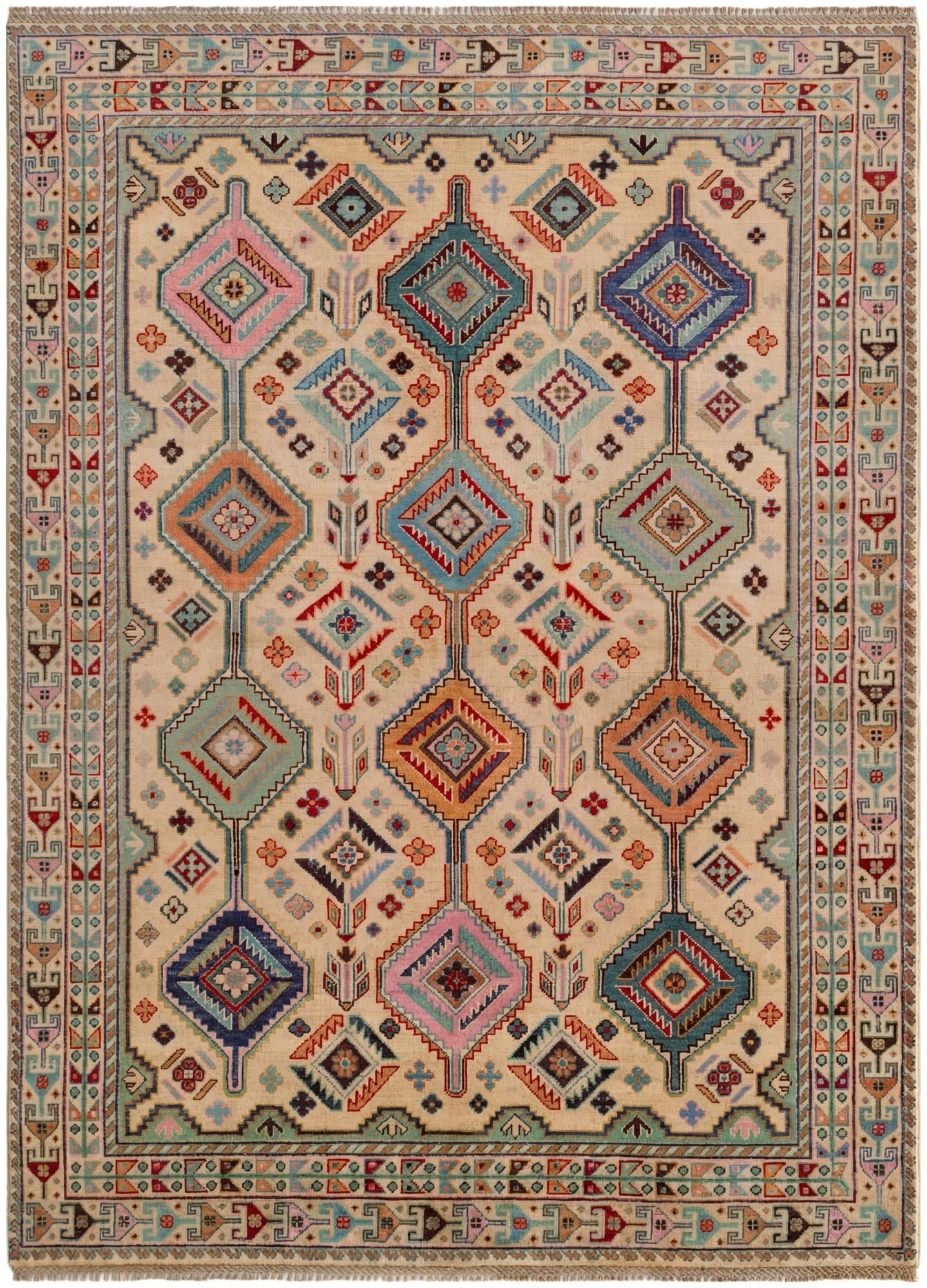 5' 8 x 7' 8 Hand Knotted Kazak Rug
