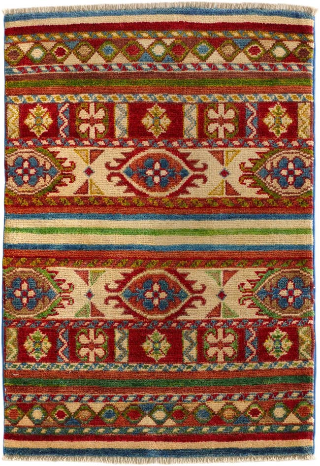 Detail image of 60cm x 90cm Hand Knotted Kazak Rug