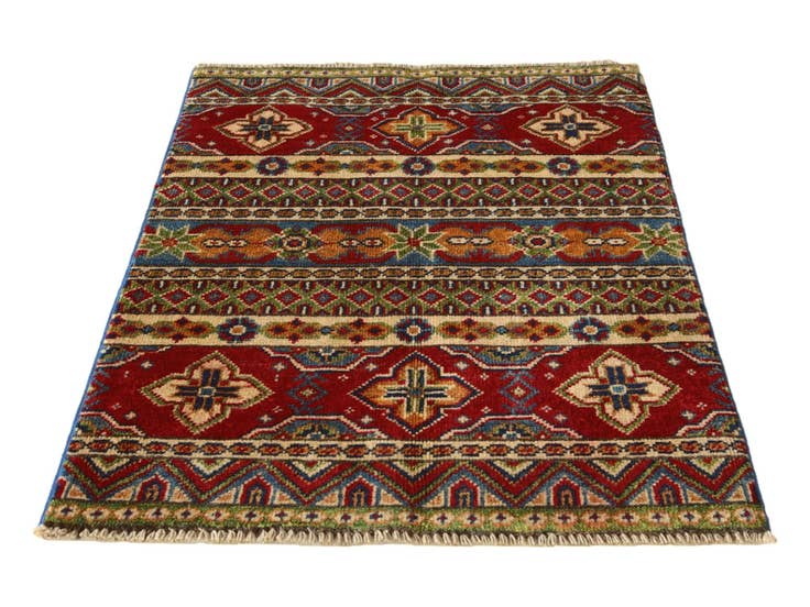 Detail image of 2' 1 x 2' 11 Hand Knotted Kazak Rug