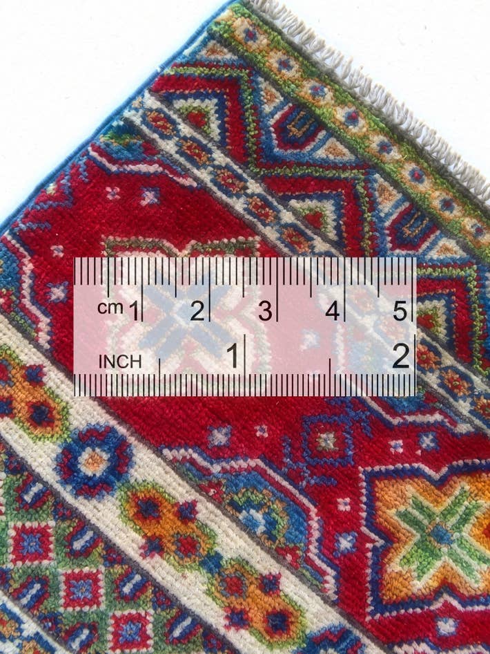 Detail image of 2' 1 x 2' 11 Hand Knotted Kazak Rug