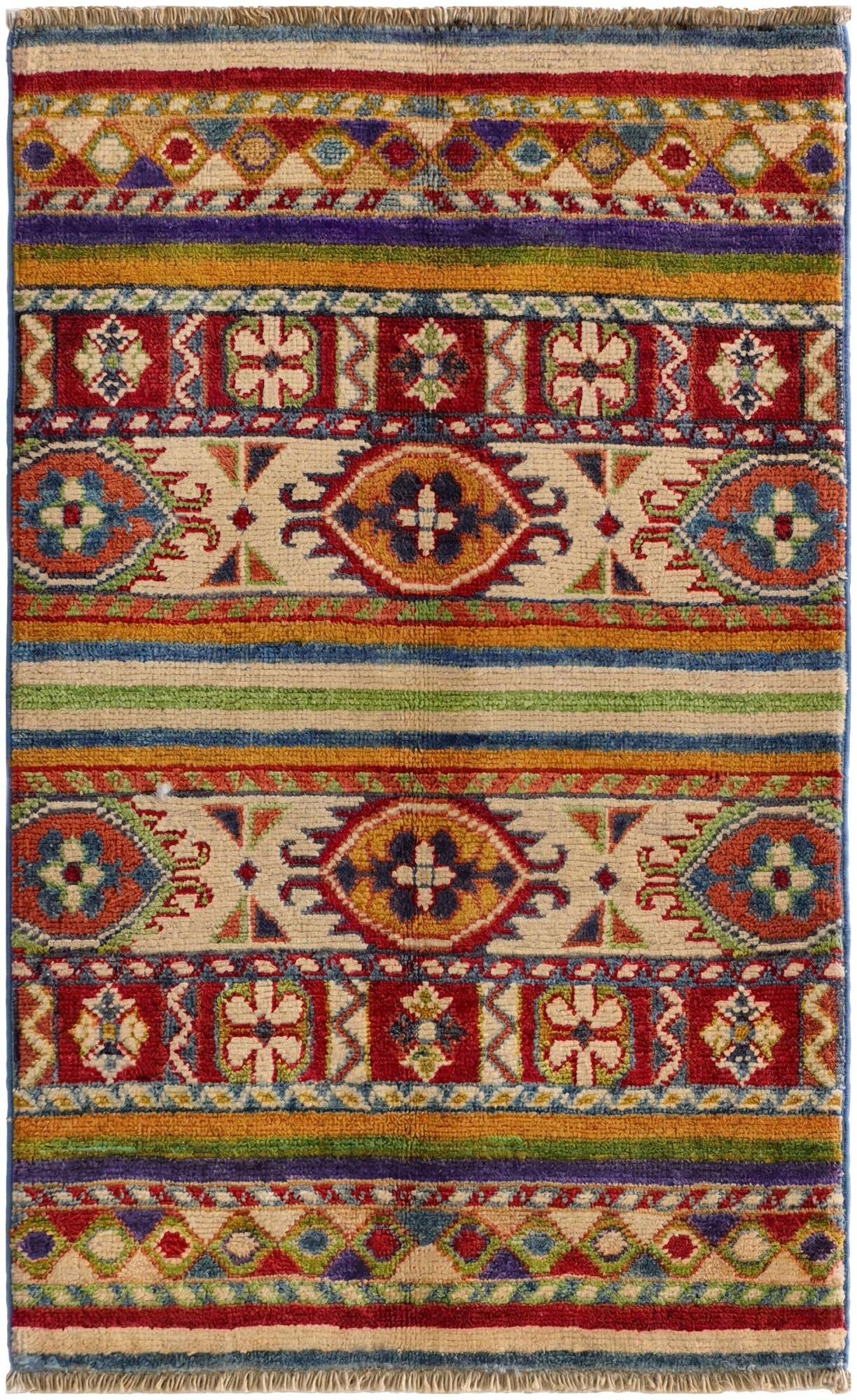 1' 11 x 3' 1 Hand Knotted Kazak Rug