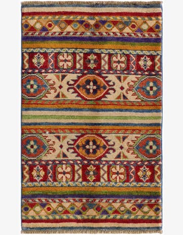1' 11 x 3' 1 Hand Knotted Kazak Rug