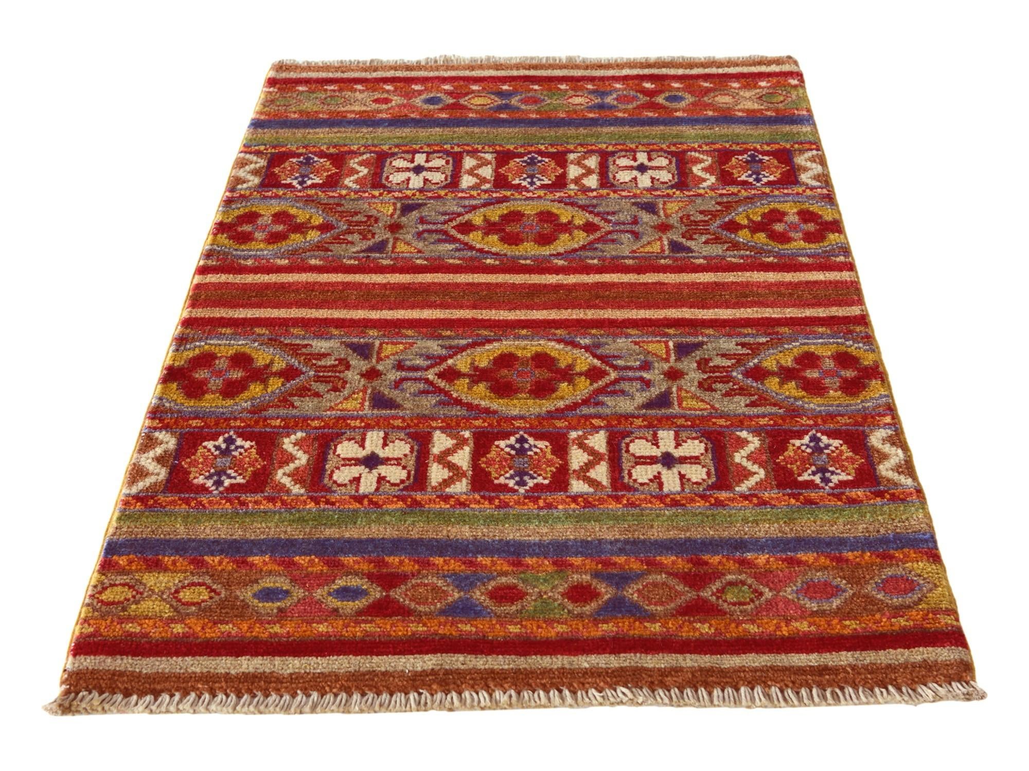 2' x 3' 1 Hand Knotted Kazak Rug