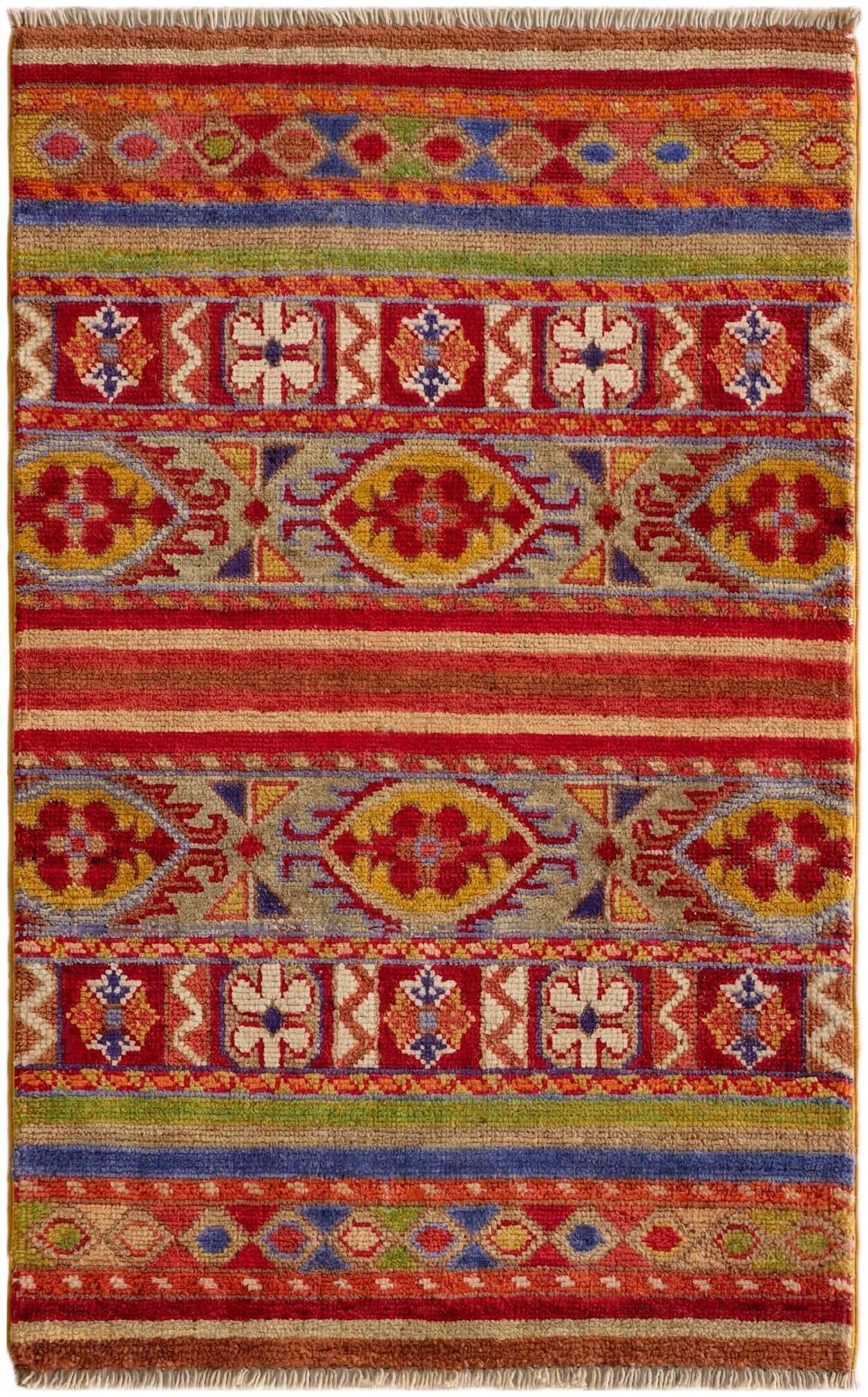 2' x 3' 1 Hand Knotted Kazak Rug