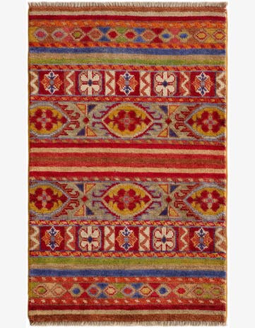 2' x 3' 1 Hand Knotted Kazak Rug