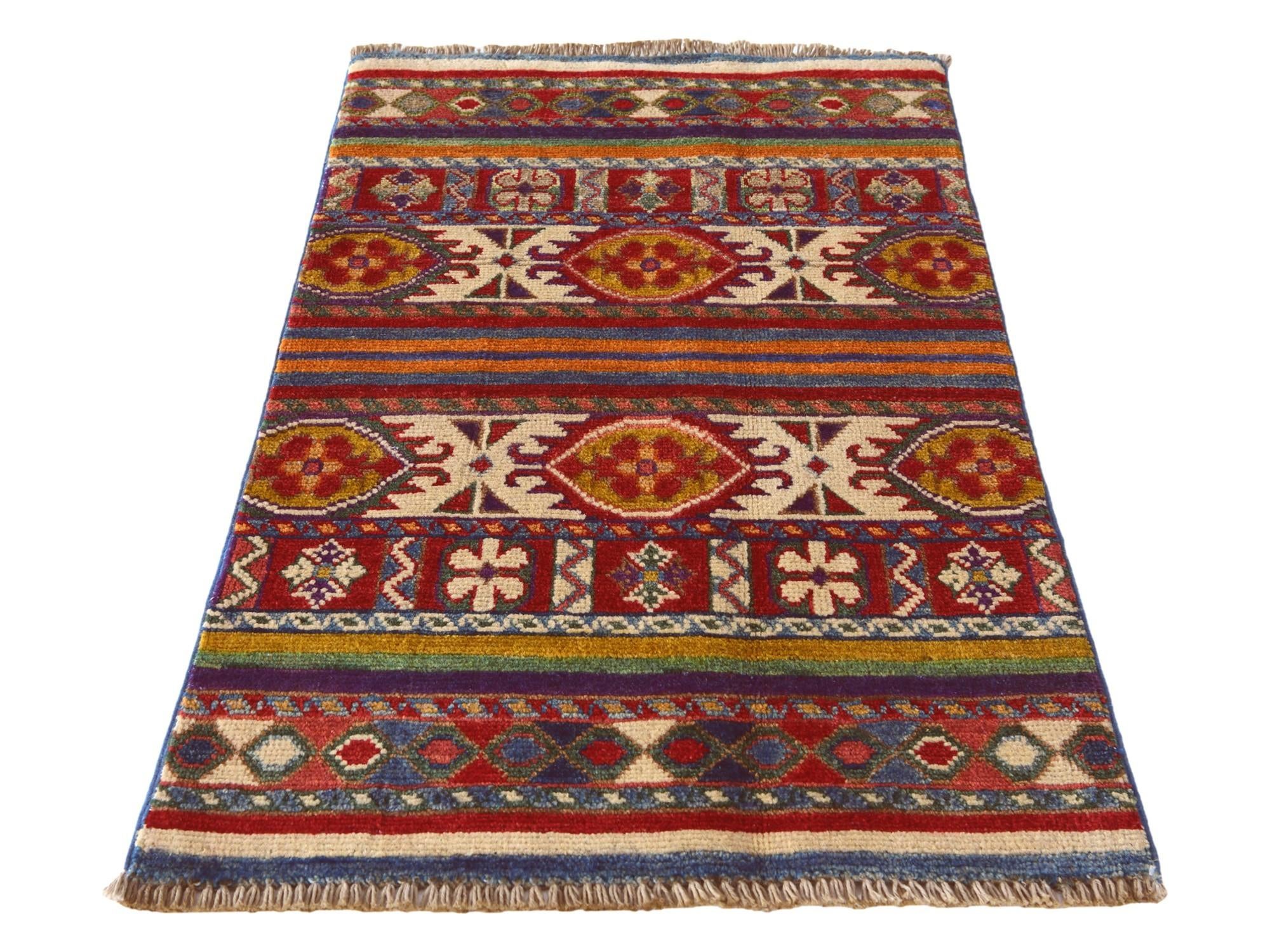 1' 11 x 3' Hand Knotted Kazak Rug