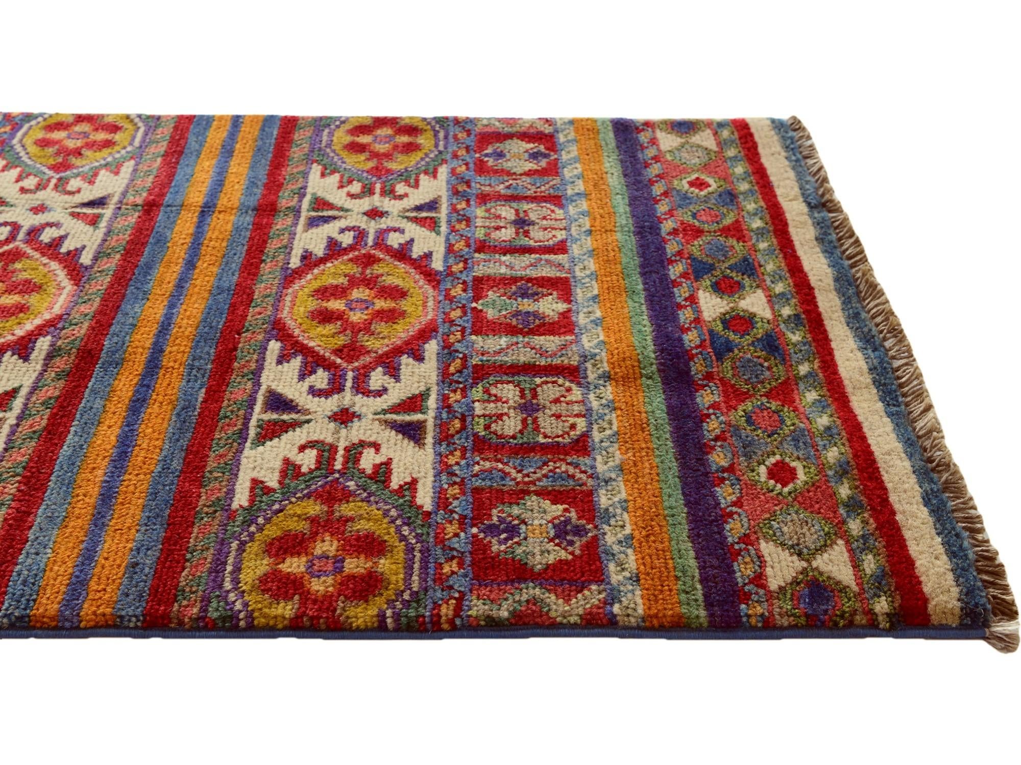 1' 11 x 3' Hand Knotted Kazak Rug