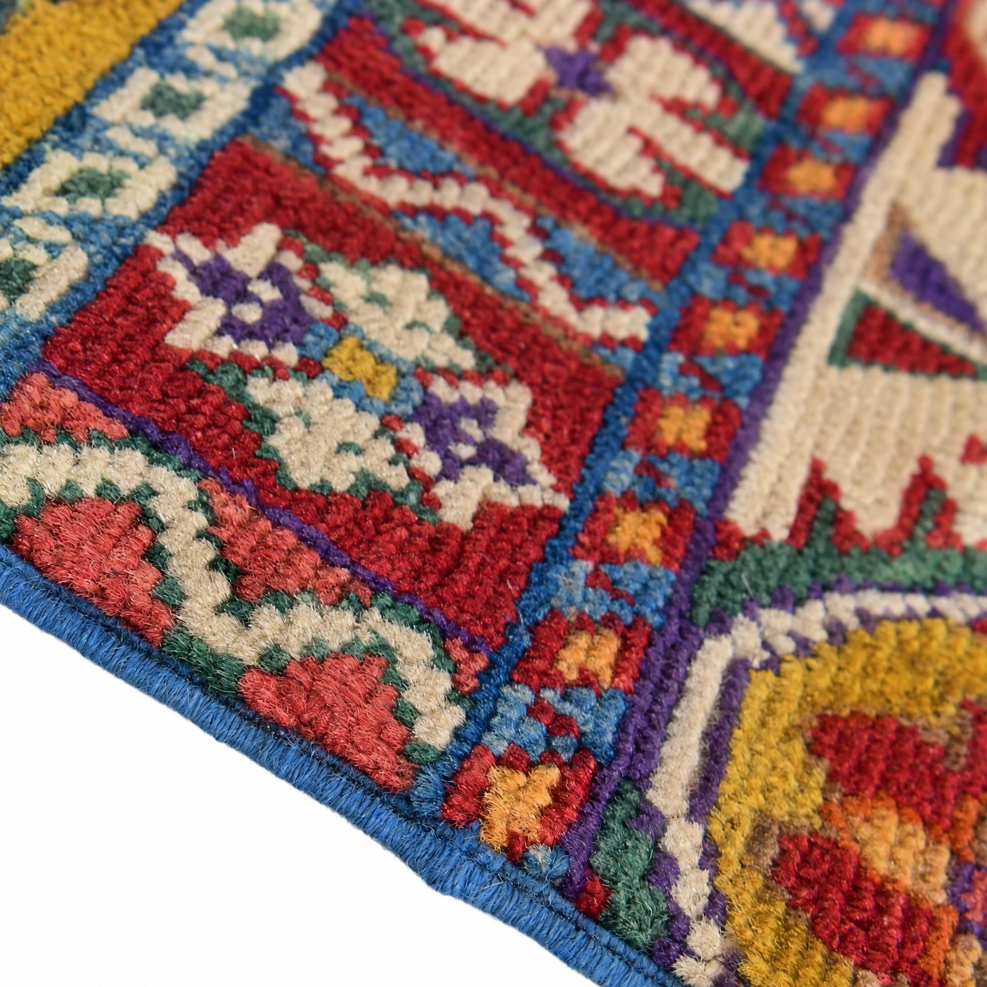 60cm x 90cm anudado a mano Kazak Alfombra