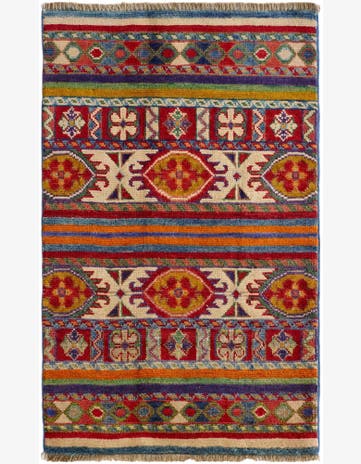 1' 11 x 3' Hand Knotted Kazak Rug