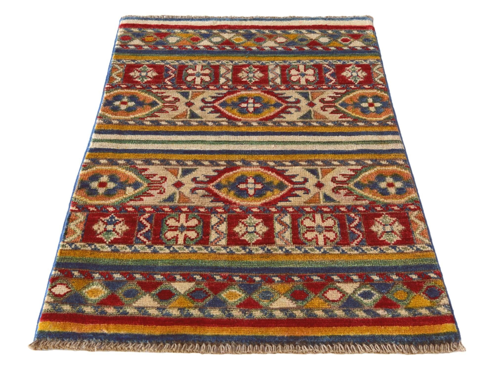 2' x 3' Hand Knotted Kazak Rug