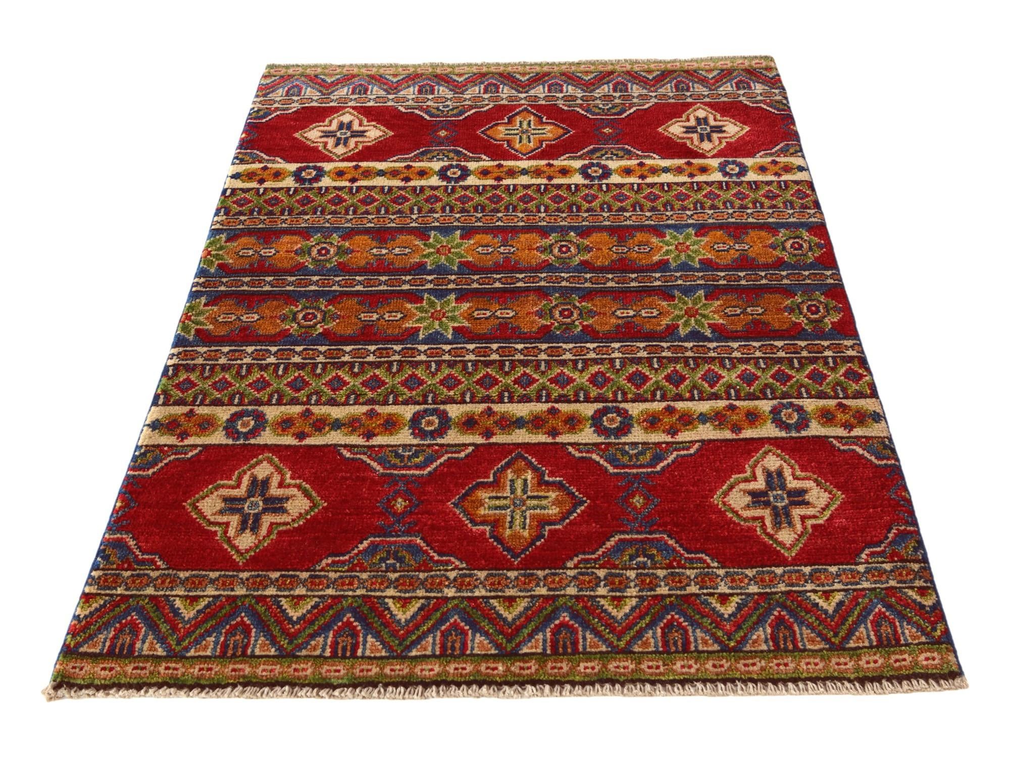 2' 7 x 4' Hand Knotted Kazak Rug