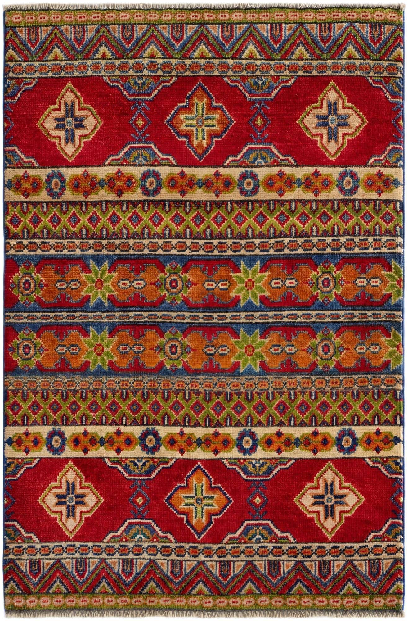 2' 7 x 4' Hand Knotted Kazak Rug