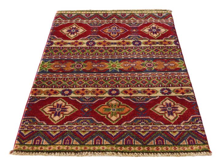 2' x 3' 2 Hand Knotted Kazak Rug