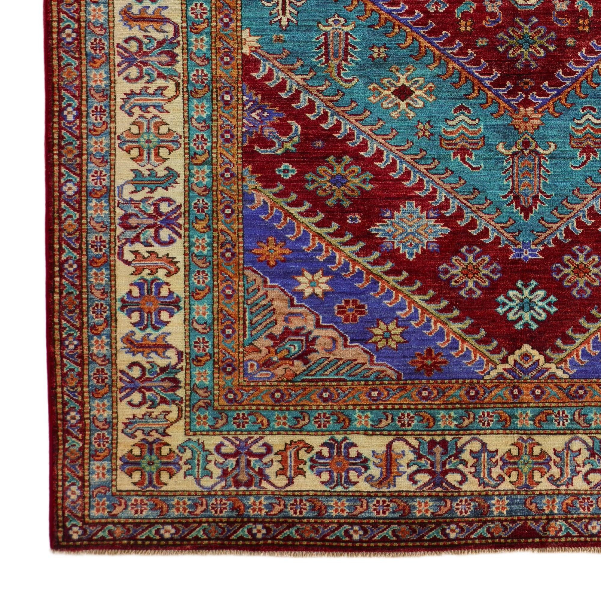 5' 9 x 8' Hand Knotted Kazak Rug