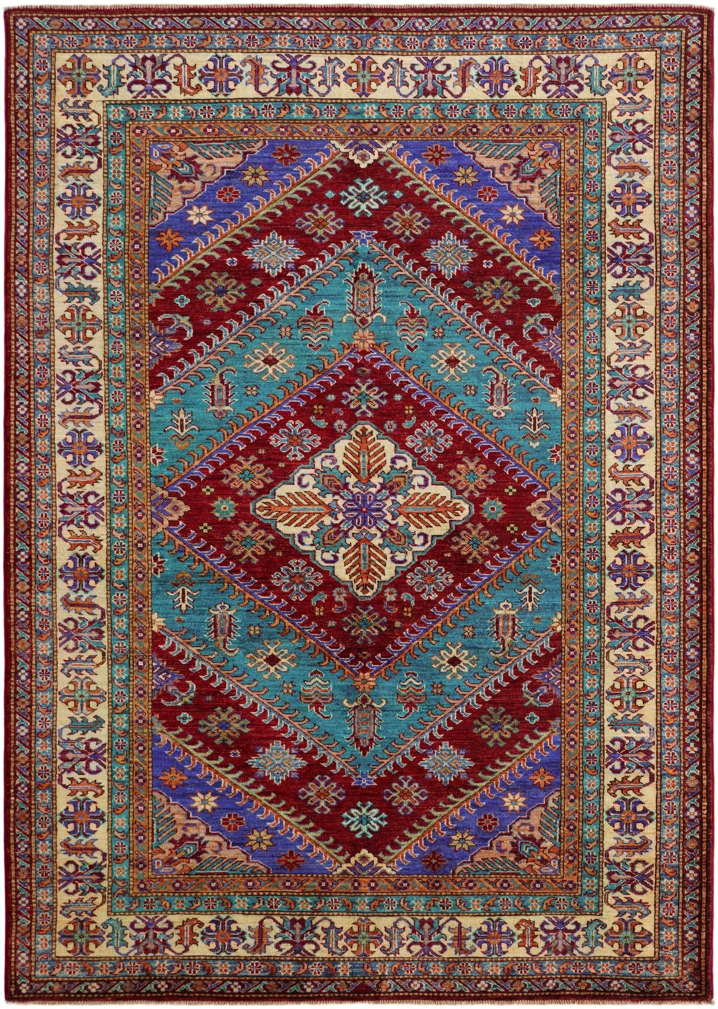 5' 9 x 8' Hand Knotted Kazak Rug