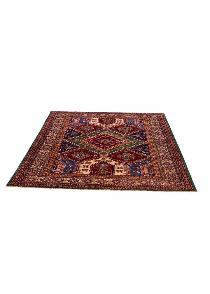 5' 2 x 6' 2 Hand Knotted Kazak Rug