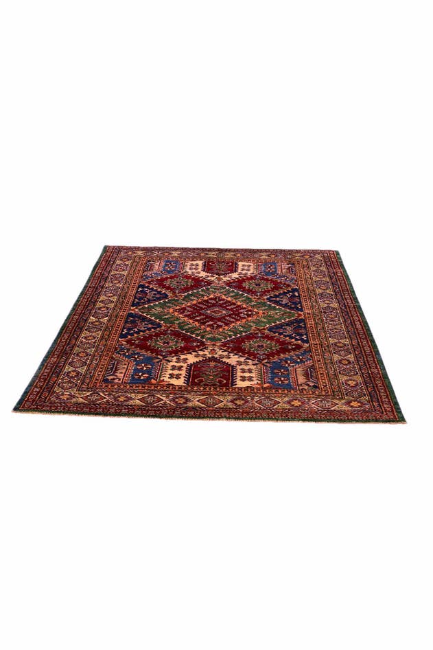 Detail image of 5' 2 x 6' 2 Hand Knotted Kazak Rug