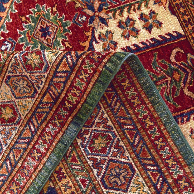Detail image of 5' 2 x 6' 2 Hand Knotted Kazak Rug