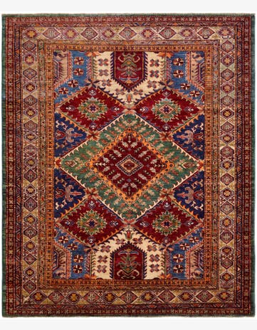 5' 2 x 6' 2 Hand Knotted Kazak Rug