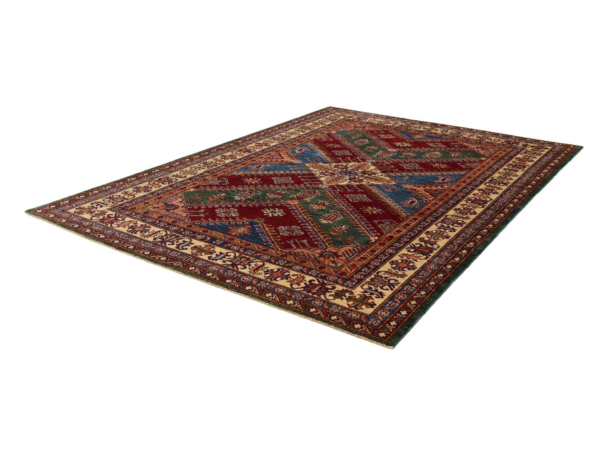 5' 9 x 7' 10 Hand Knotted Kazak Rug