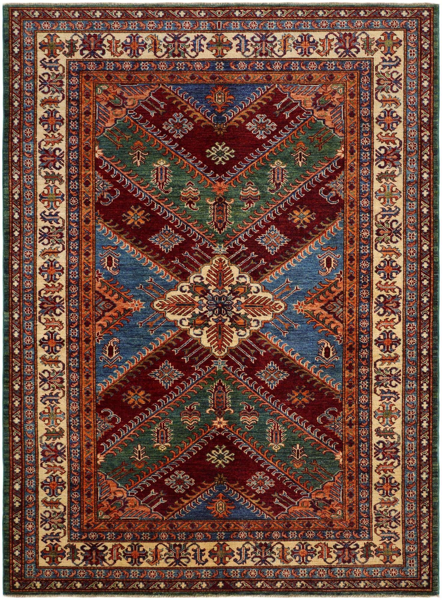 5' 9 x 7' 10 Hand Knotted Kazak Rug