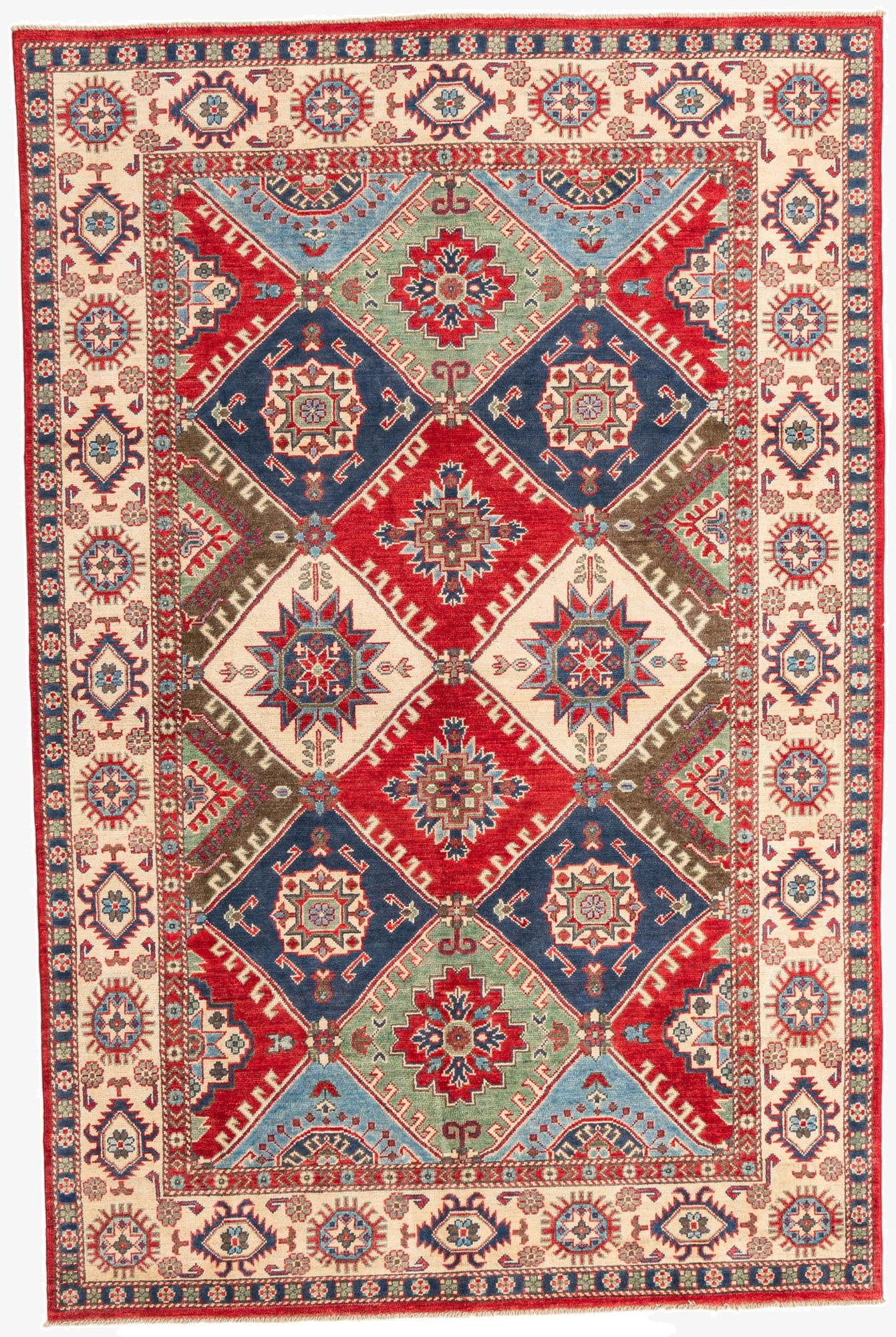 6' x 9' 1  Hand Knotted Kazak Rug