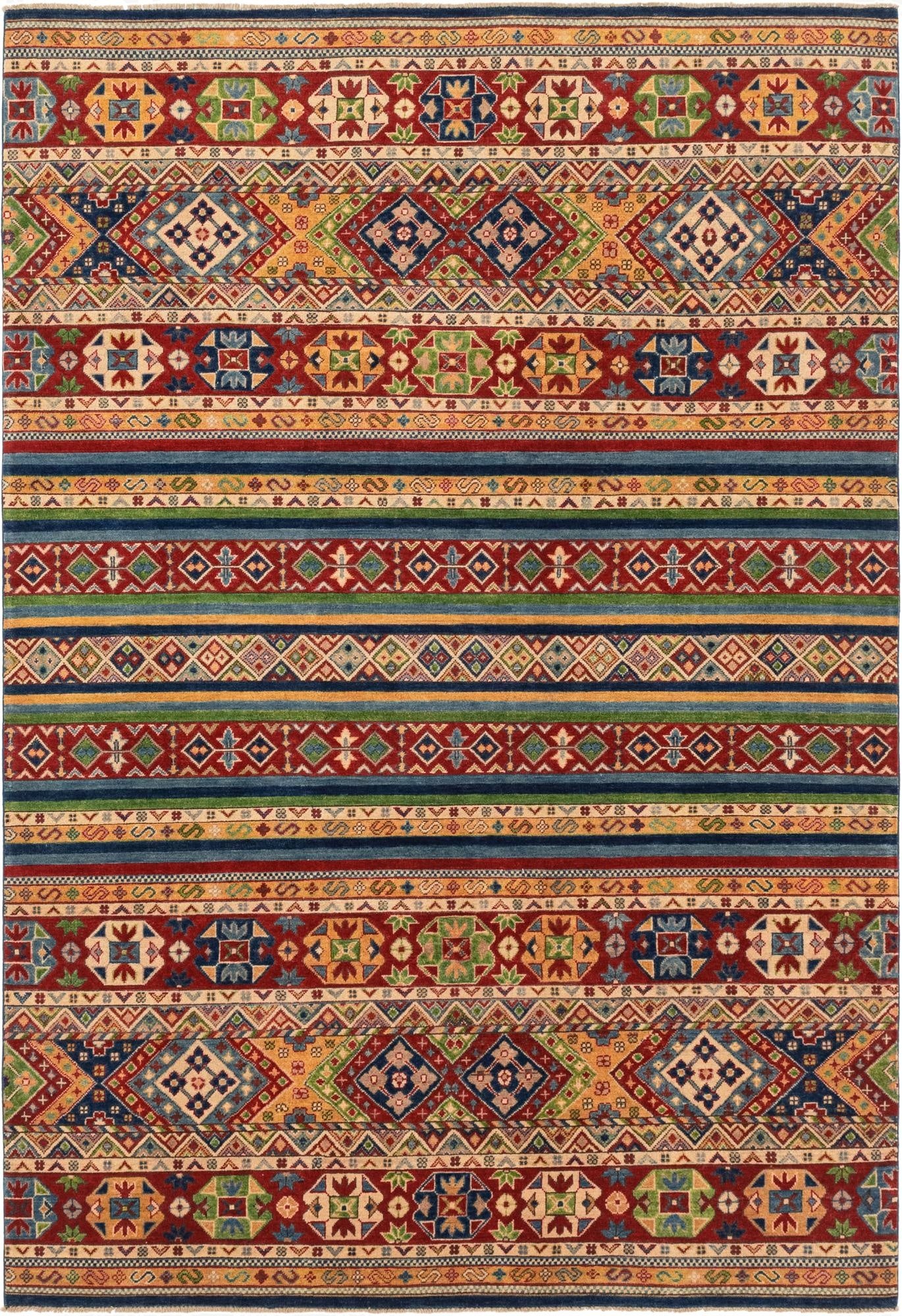 6' 8 x 9' 10  Hand Knotted Kazak Rug
