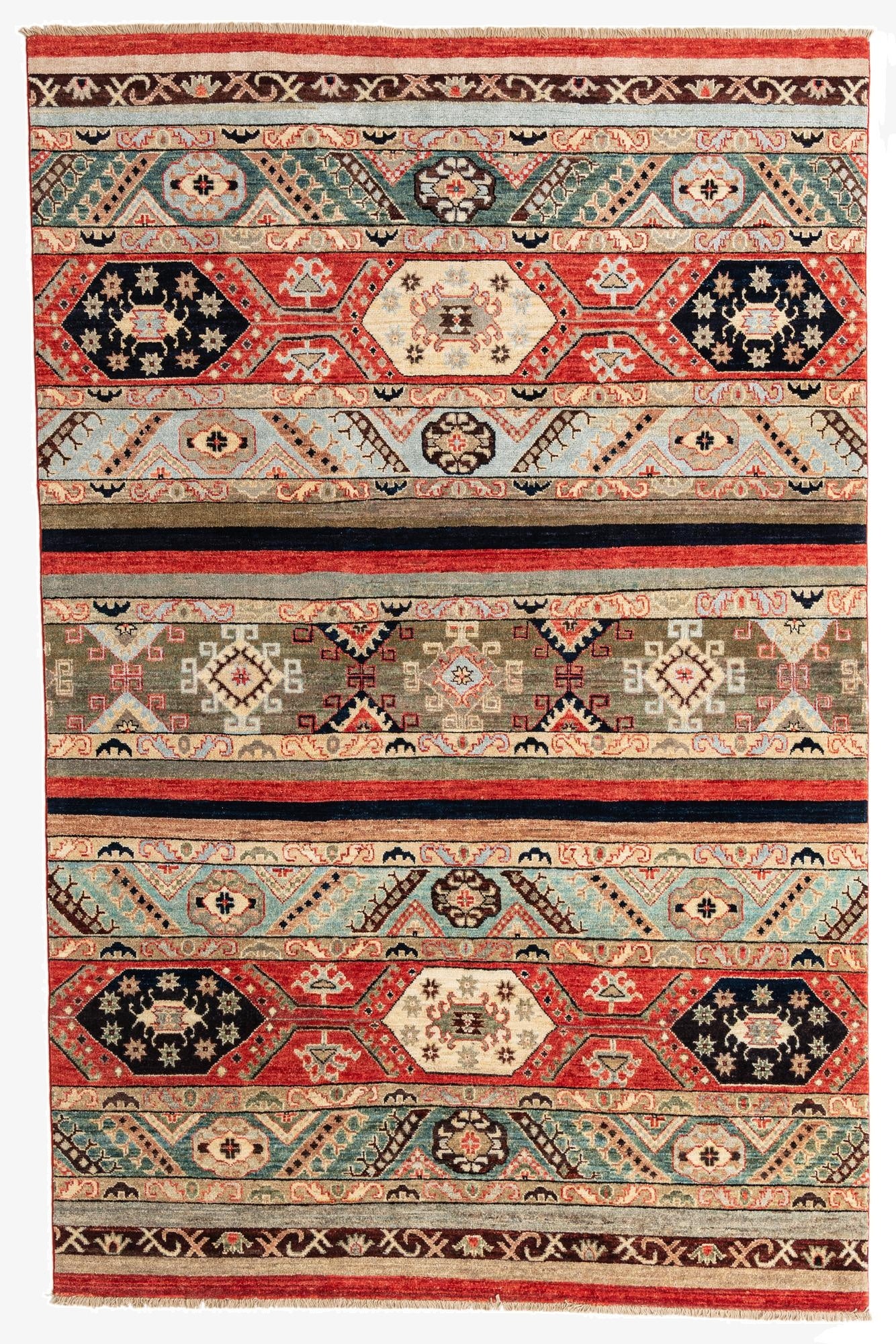6' x 9' 2  Hand Knotted Kazak Rug