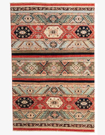 6' x 9' 2 Hand Knotted Kazak Rug