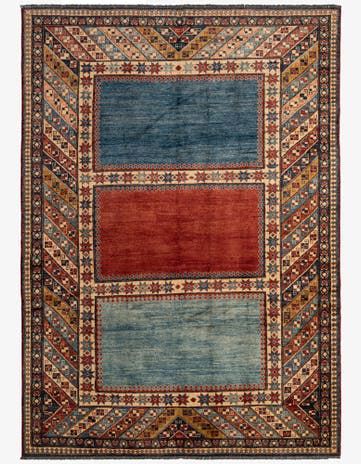 7' 1 x 10' 3 Hand Knotted Kazak Wool Rug
