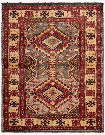 4' 3 x 5' 3 Hand Knotted Kazak Wool Rug