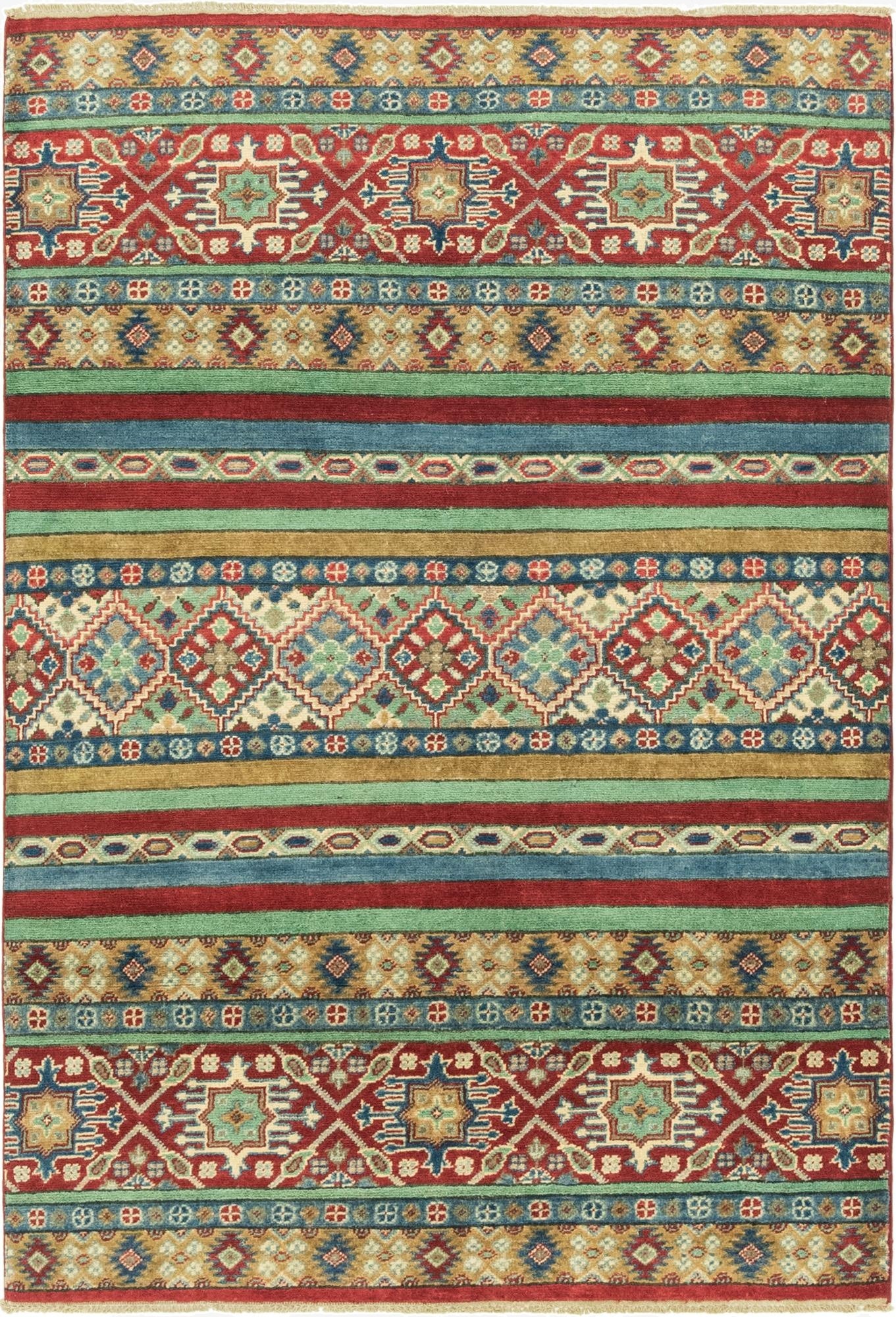 4' x 6'  Hand Knotted Kazak Rug