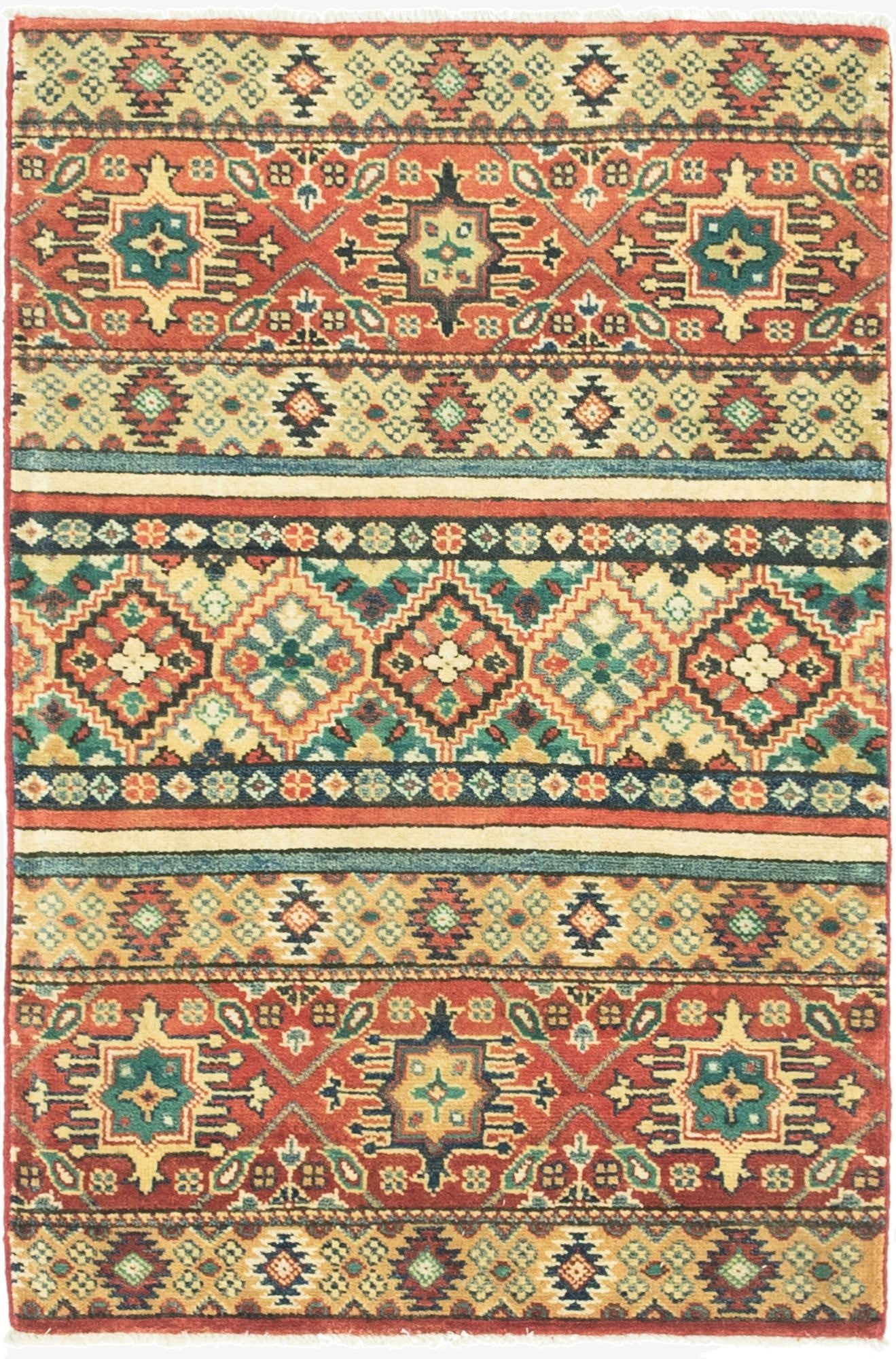85cm x 127cm  Hand Knotted Kazak Alfombra